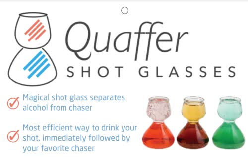 QUAFFER 2 Personalized Shot Glass Custom Text - Laser Etched Double Bubble Layered Shot Glasses – Customized Chaser Shot Glass Jigger – Great Barware Gift (1.25oz Top, 2.25oz Bottom)