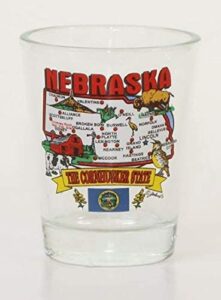 nebraska state elements map shot glass