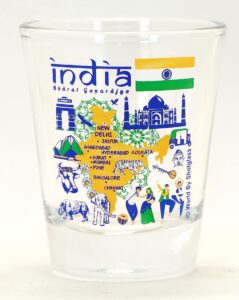 india landmarks and icons collage shot glass