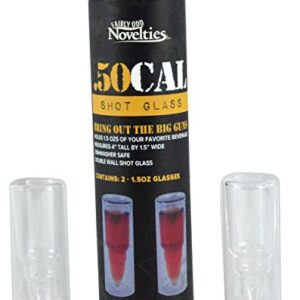 Fairly Odd Novelties .50 Caliber Bullet Shot Glass (Set of 2), Clear