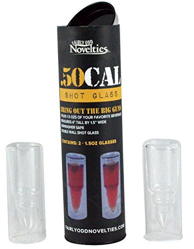 Fairly Odd Novelties .50 Caliber Bullet Shot Glass (Set of 2), Clear