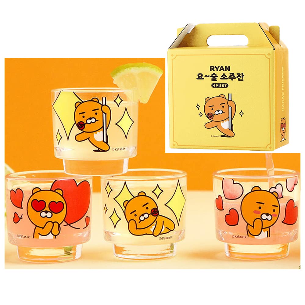 Kakao Soju Shot Glasses Set of 4 in Gift Box - Ryan