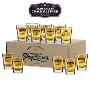 shop4ever Bride and Bride's Drinking Team Member Glass Shot Glasses Wedding Bachelorette Party Shot Glasses (12 Pack)