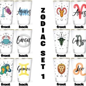 Zodiac Shot Glasses - Aquarius Shot Glass - Aries Shot Glass - Cancer Shot Glass - Capricorn Shot Glass - Gemini Shot Glass - Leo Shot Glass