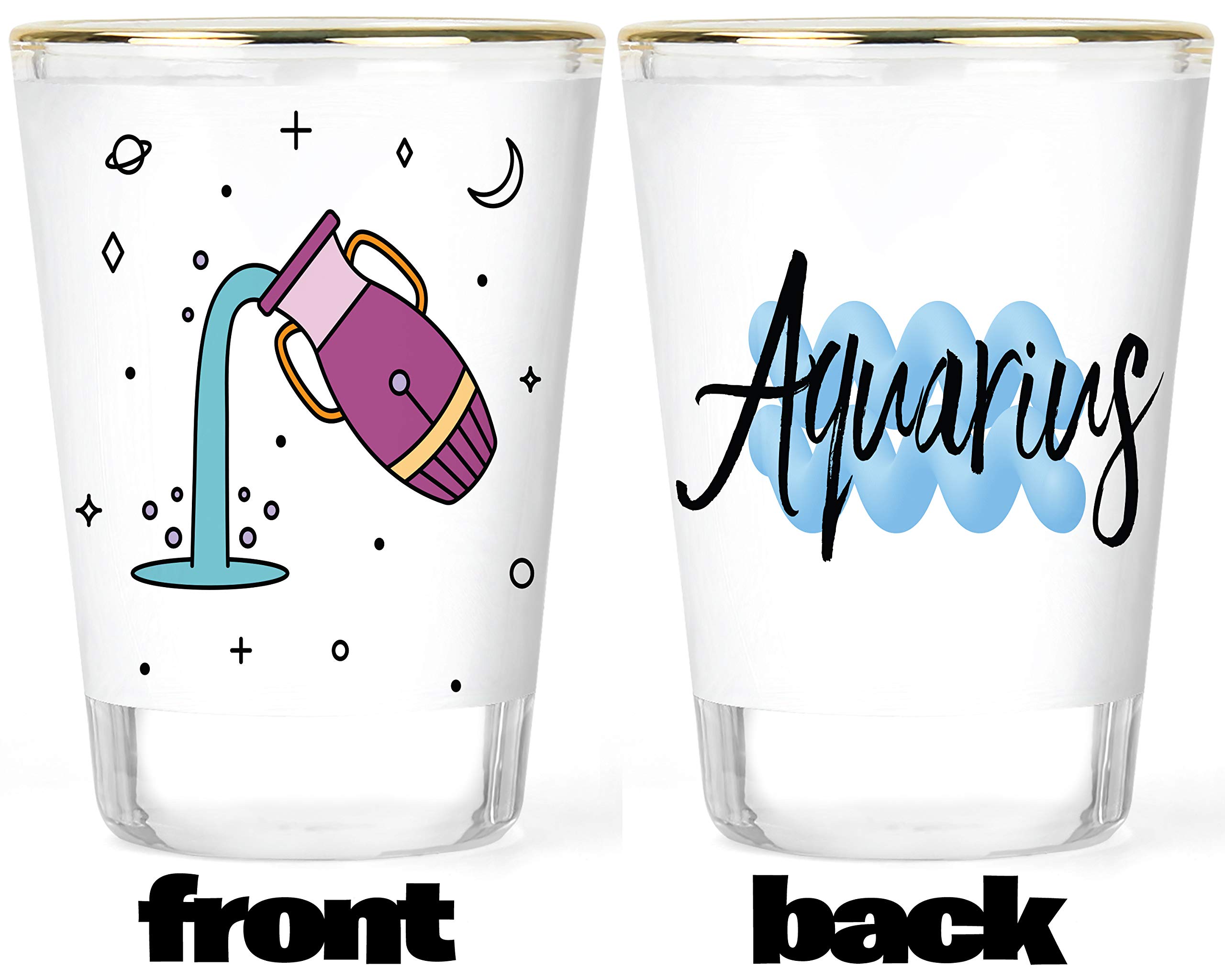 Zodiac Shot Glasses - Aquarius Shot Glass - Aries Shot Glass - Cancer Shot Glass - Capricorn Shot Glass - Gemini Shot Glass - Leo Shot Glass