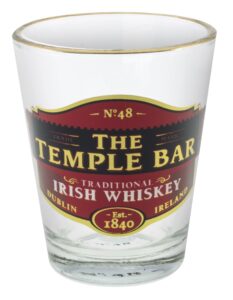 loose shot glass with temple bar traditional irish whiskey design