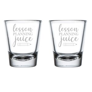 mip set of 2 shot glasses 1.75oz shot glass lesson planning juice teacher funny