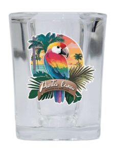 r and r imports punta cana dominican republic souvenir 2.5 ounce shot glass square parrot1