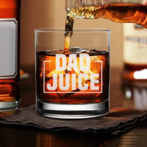 NeeNoNex Dad Juice Whiskey Glass - Funny Birthday Fathers Day Gift for Dad