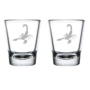 mip set of 2 shot glasses 1.75oz shot glass scorpion
