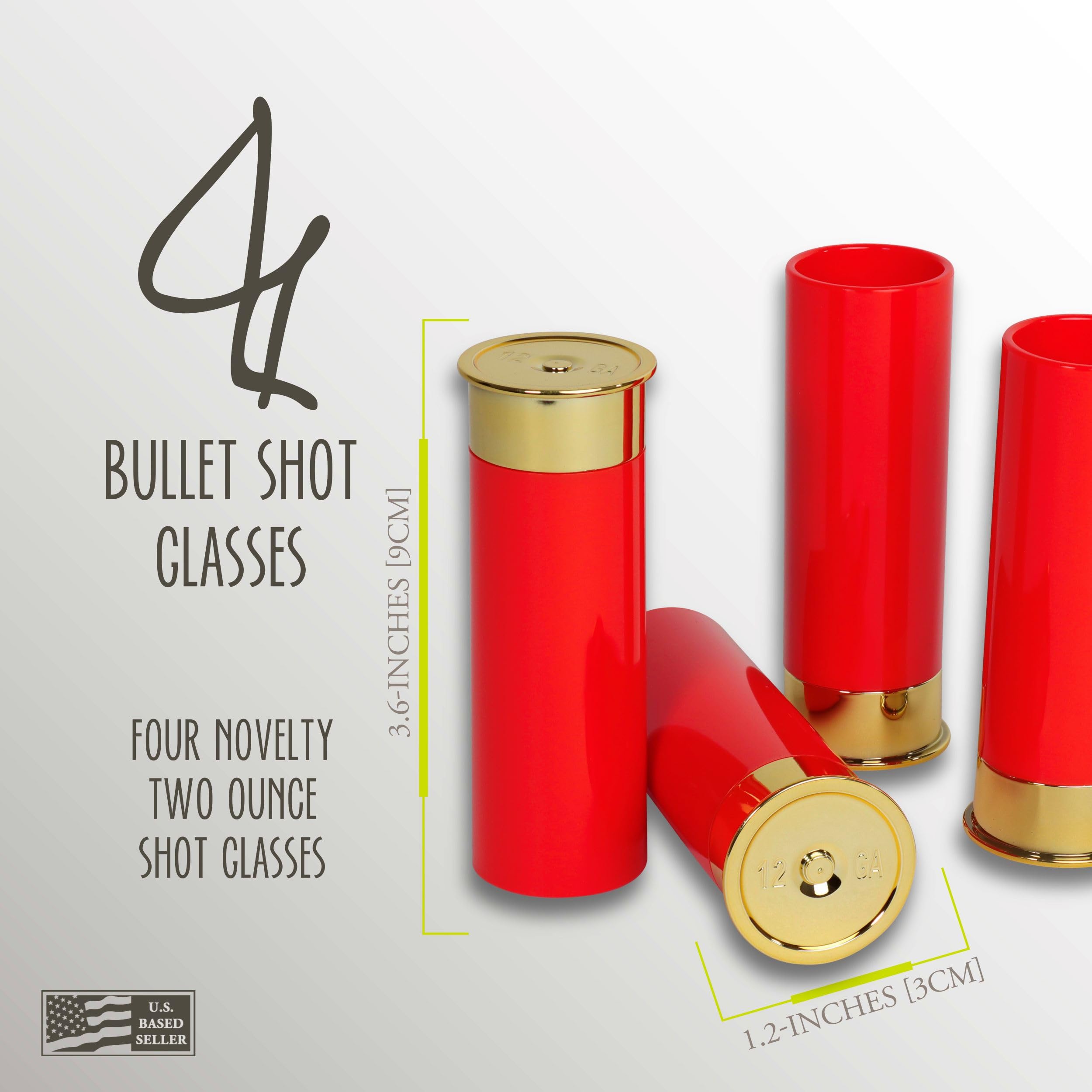 G Francis Shot Glass Set - 4pk Novelty Shot Glasses Plastic Bullet Shot Glass Set for Father’s Day or Groomsmen Gifts