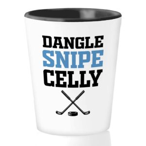 bubble hugs hockey shot glass 1.5oz - dangle snipe celly - funny hilarious quote for ice hockey player coach fan hockey puck sports lover