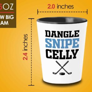 Bubble Hugs Hockey Shot Glass 1.5oz - Dangle Snipe Celly - Funny Hilarious Quote for Ice Hockey Player Coach Fan Hockey Puck Sports Lover