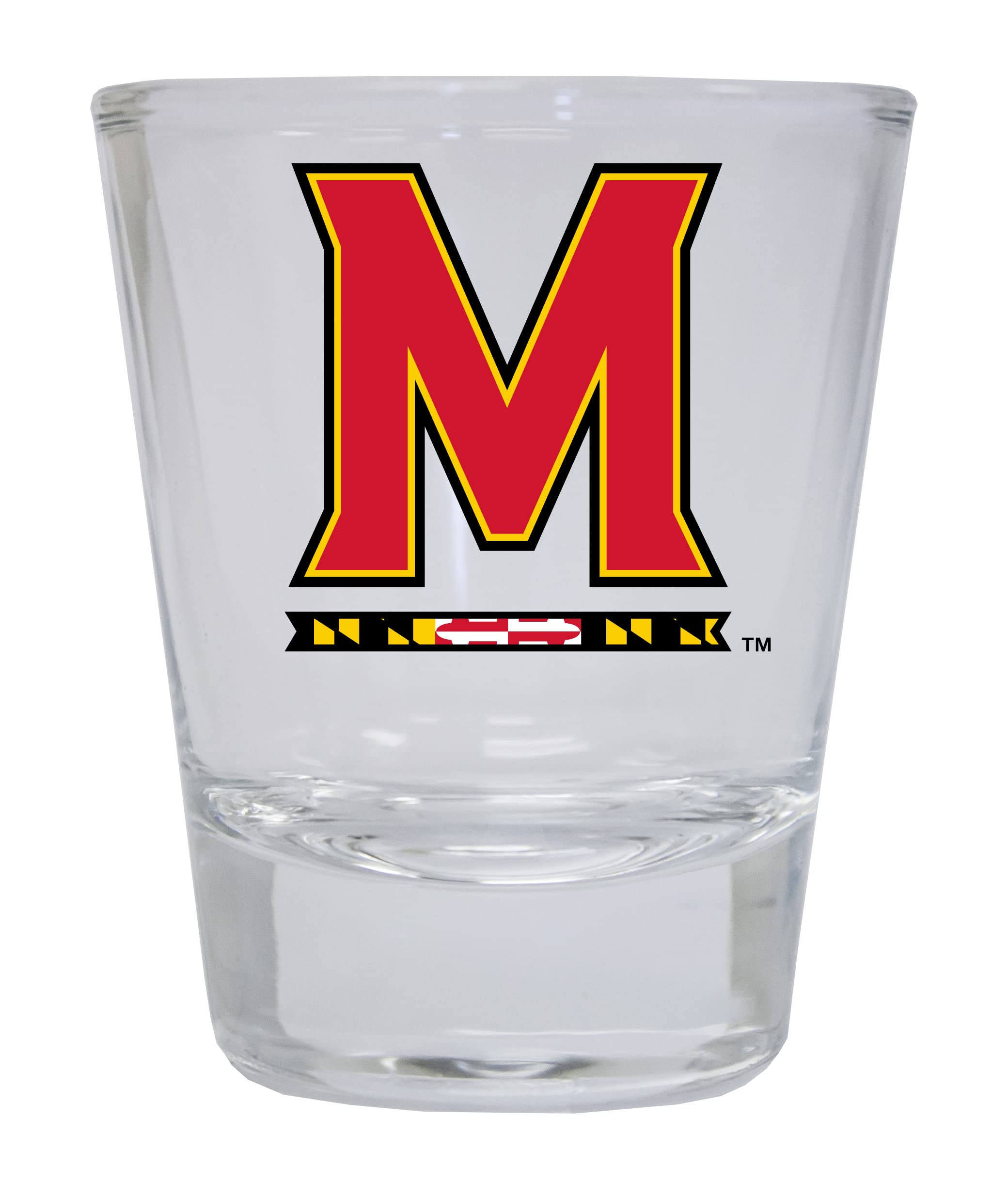 R and R Imports Maryland Terrapins Round Shot Glass 4-Pack Officially Licensed Collegiate Product