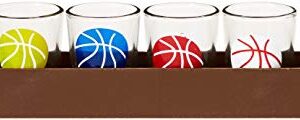 Crystal Clear Shot Glass Basketball Bar Game Set