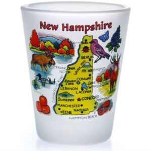 new hampshire map frosted shot glass