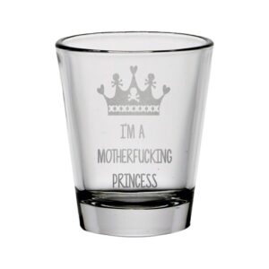 princess etched shot glass (clear)