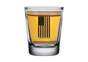 rogue river tactical usa flag tattered shot glass gift for military veteran or patriotic american