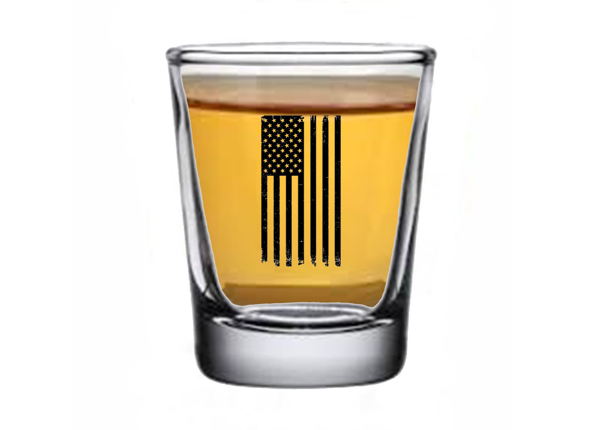 Rogue River Tactical USA Flag Tattered Shot Glass Gift For Military Veteran or Patriotic American