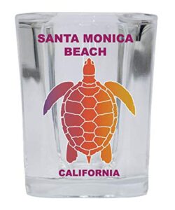 santa monica beach california souvenir rainbow turtle design square shot glass