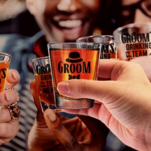 shop4ever Groom Fedora and Groom's Drinking Team Member Shot Glasses ~ Bachelor Party Favors ~ (7 Pack) (7)