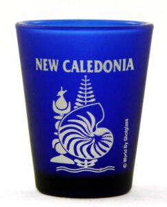new caledonia cobalt blue frosted shot glass