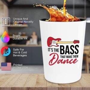 Flairy Land Bass Player Gifts Shot Glass 1.5oz - It's The Bass that makes them dance - Jazz Guitarist Musician Bassist Band Orchestra Instrumentalist Guitar