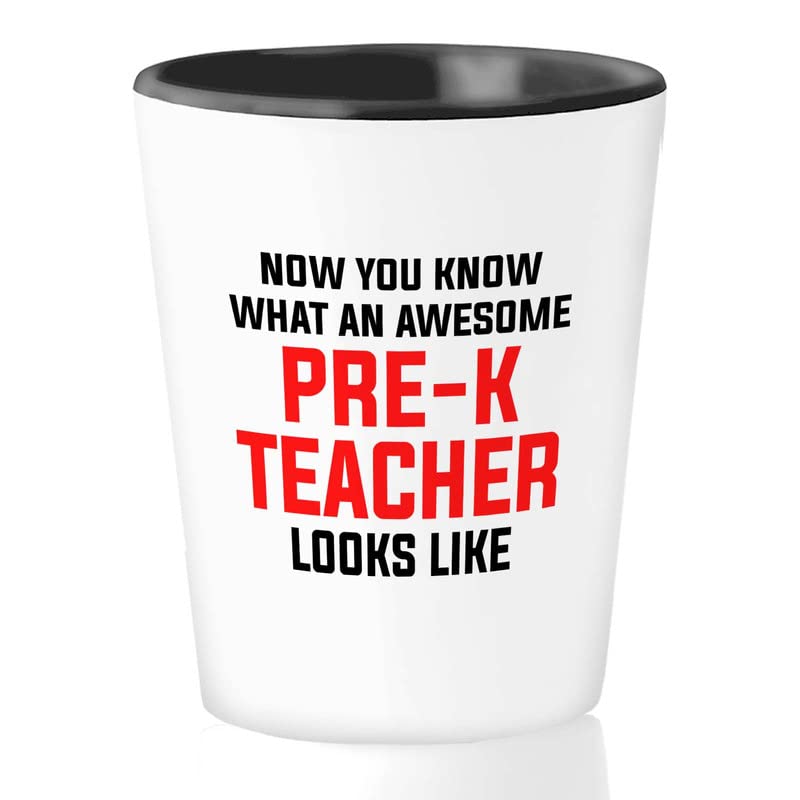 Subject Teacher Shot Glass 1.5oz - pre-k teacher looks - Daycare Provider Gifts from Toddlers Kindergarten Student Class