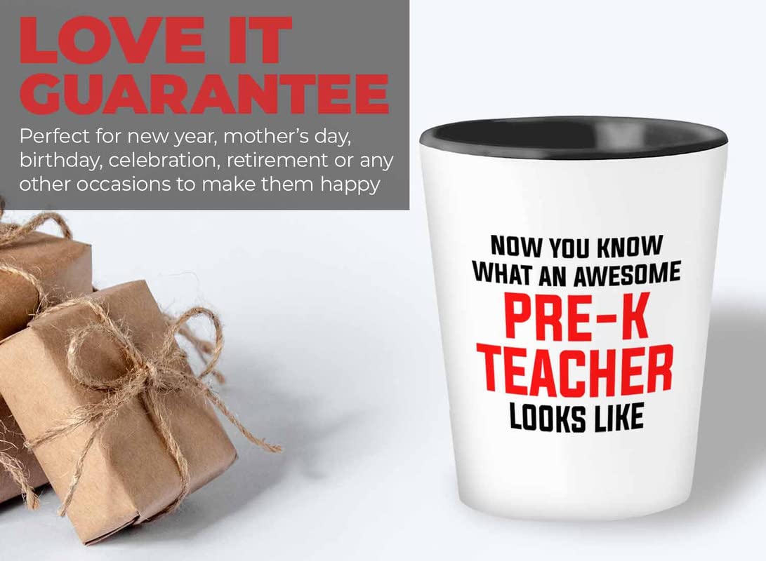 Subject Teacher Shot Glass 1.5oz - pre-k teacher looks - Daycare Provider Gifts from Toddlers Kindergarten Student Class