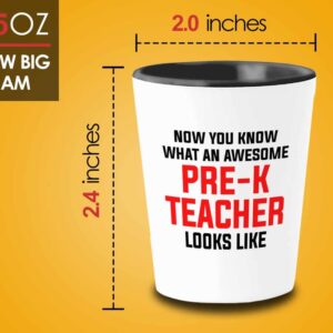 Subject Teacher Shot Glass 1.5oz - pre-k teacher looks - Daycare Provider Gifts from Toddlers Kindergarten Student Class