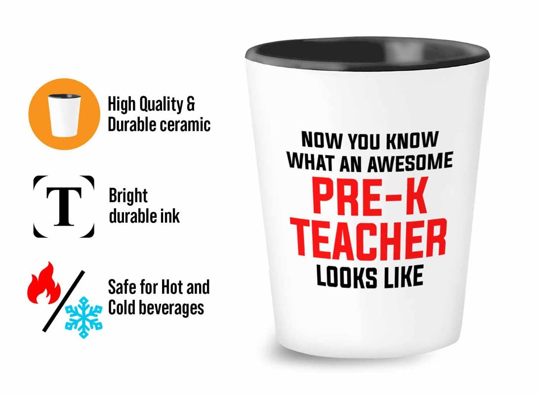 Subject Teacher Shot Glass 1.5oz - pre-k teacher looks - Daycare Provider Gifts from Toddlers Kindergarten Student Class