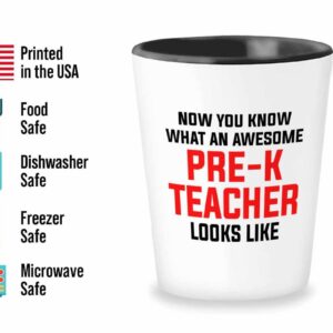 Subject Teacher Shot Glass 1.5oz - pre-k teacher looks - Daycare Provider Gifts from Toddlers Kindergarten Student Class