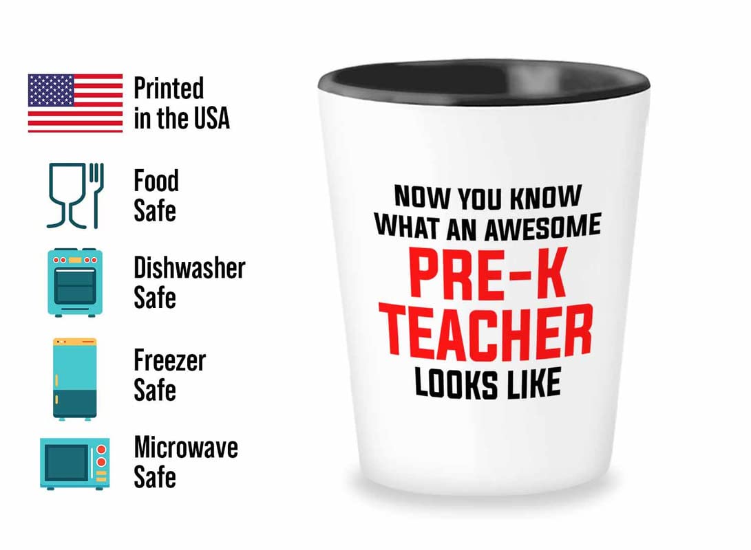 Subject Teacher Shot Glass 1.5oz - pre-k teacher looks - Daycare Provider Gifts from Toddlers Kindergarten Student Class