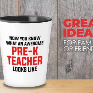 Subject Teacher Shot Glass 1.5oz - pre-k teacher looks - Daycare Provider Gifts from Toddlers Kindergarten Student Class