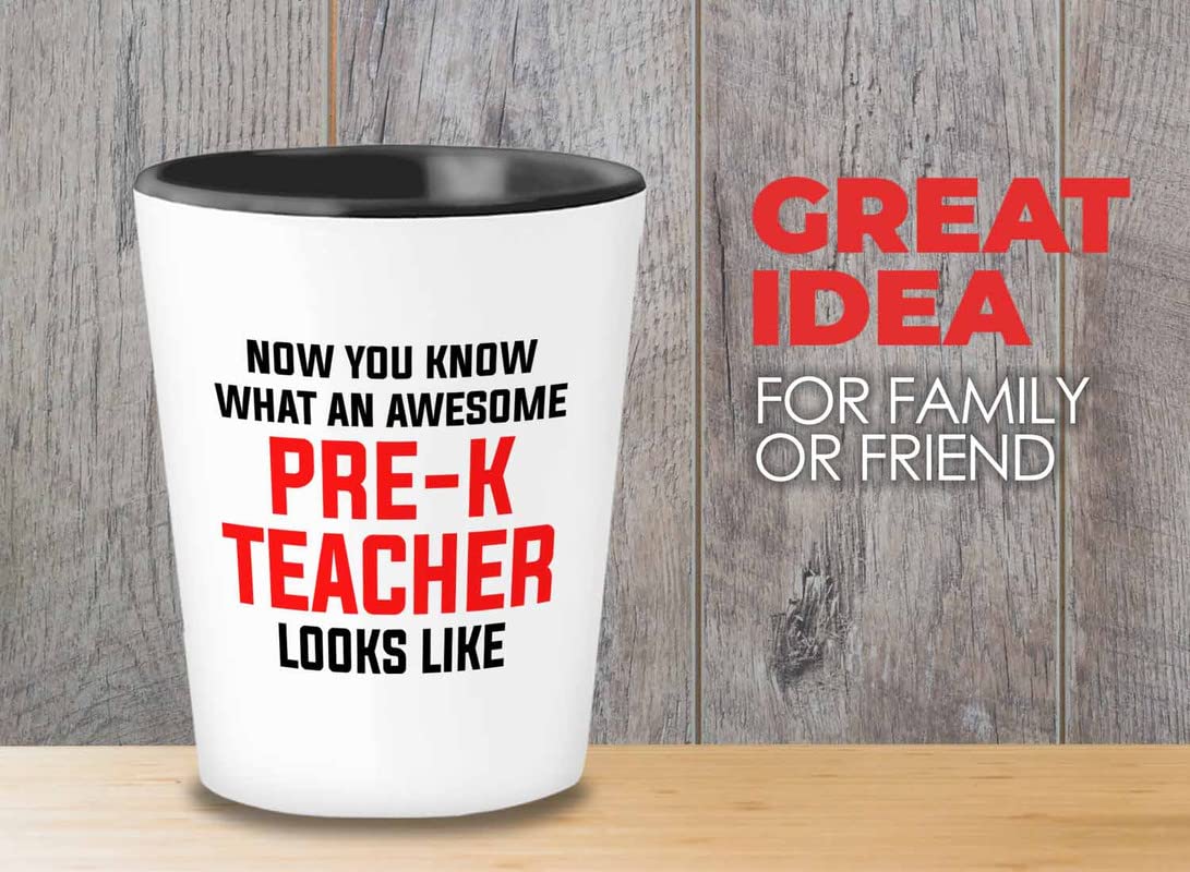 Subject Teacher Shot Glass 1.5oz - pre-k teacher looks - Daycare Provider Gifts from Toddlers Kindergarten Student Class