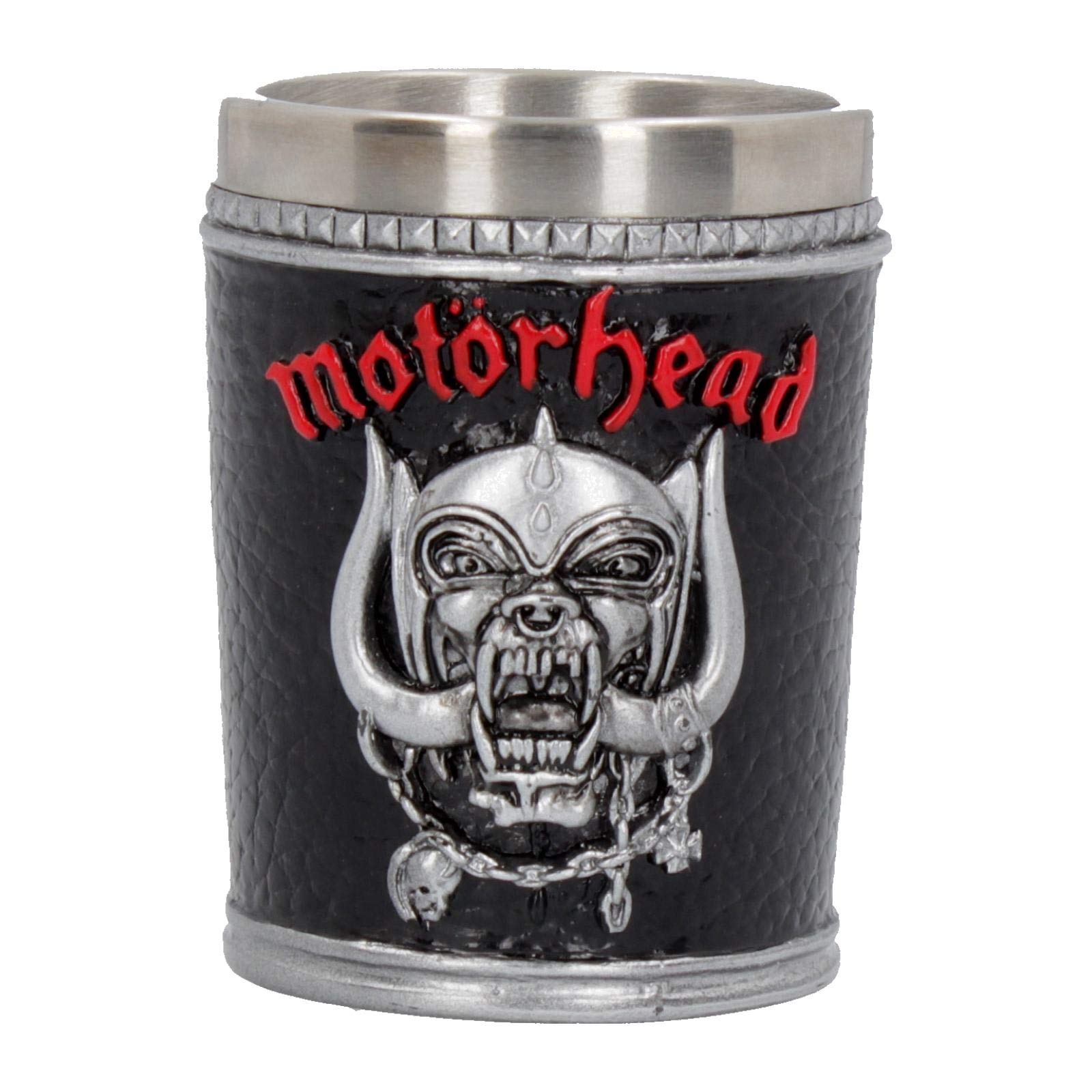 Nemesis Now B4122M8 Motorhead Shot Glass 7cm Black, Resin w/Stainless Steel Insert, 35 milliliters