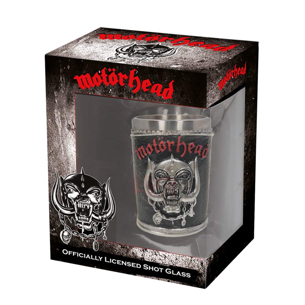 Nemesis Now B4122M8 Motorhead Shot Glass 7cm Black, Resin w/Stainless Steel Insert, 35 milliliters