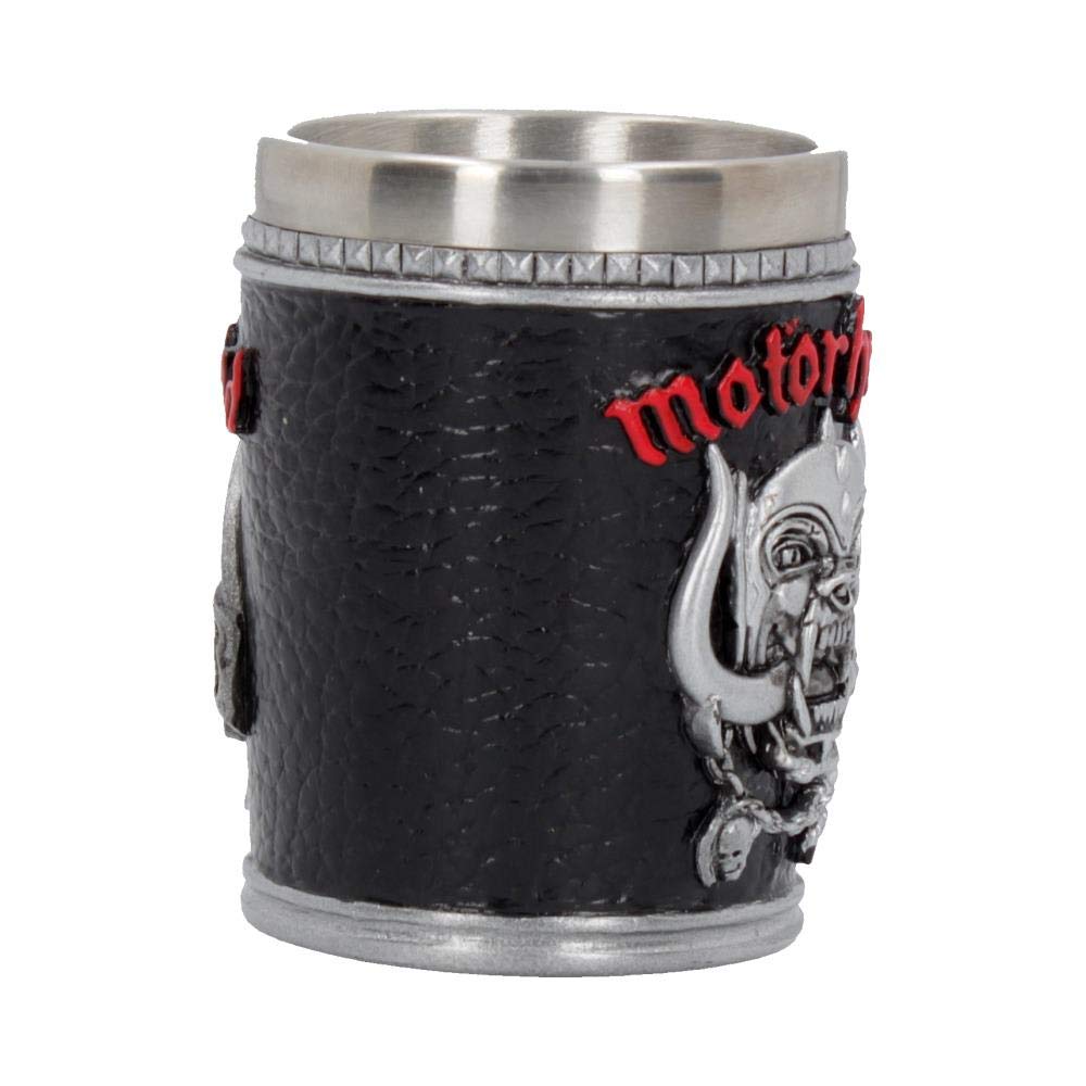 Nemesis Now B4122M8 Motorhead Shot Glass 7cm Black, Resin w/Stainless Steel Insert, 35 milliliters