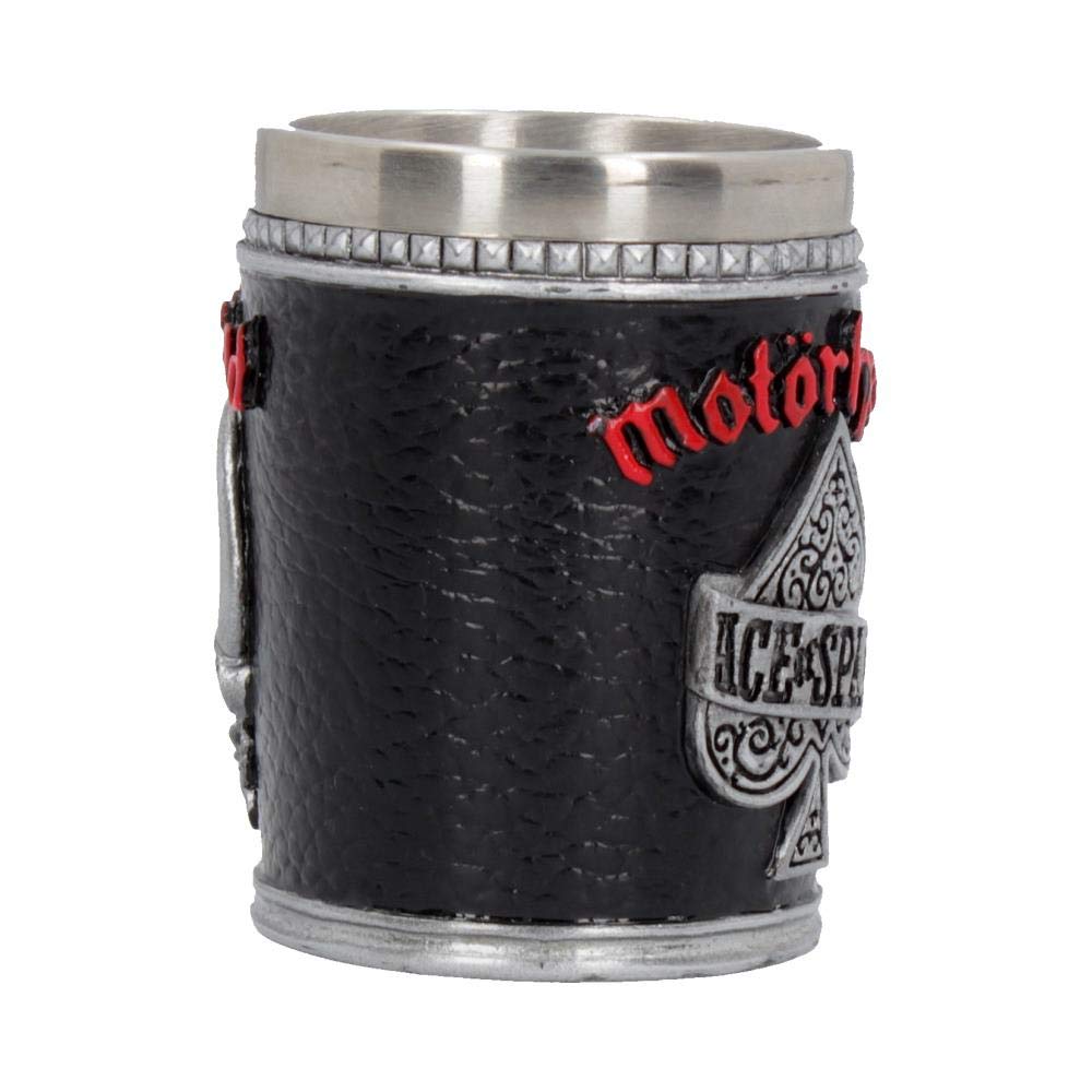 Nemesis Now B4122M8 Motorhead Shot Glass 7cm Black, Resin w/Stainless Steel Insert, 35 milliliters