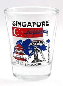 singapore landmarks collage shot glass