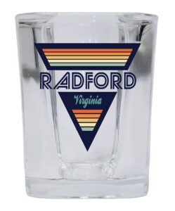 r and r imports radford virginia 2 ounce square base liquor shot glass retro design
