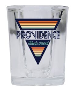 providence rhode island 2 ounce square base liquor shot glass retro design