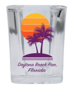 r and r imports daytona beach pier florida souvenir 2 ounce square shot glass palm design