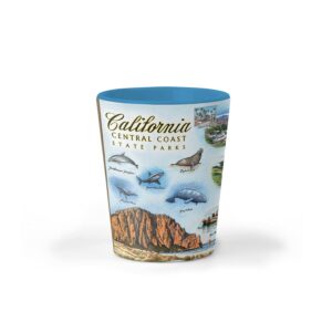 xplorer maps central california coast state parks map ceramic shot glass, bpa-free - for office, home, gift, party