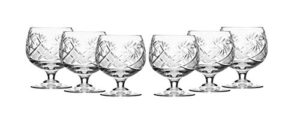 set of 6 russian cut crystal cognac brandy whiskey snifters goblets, handmade glassware
