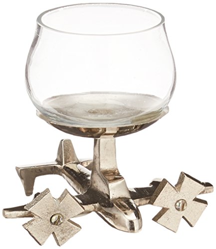 GODINGER SILVER ART Airplane Base Shot Glass 3.50Lx3.00Wx3.50H