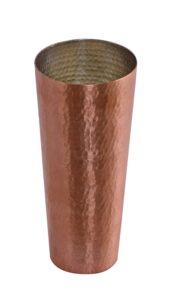 de kulture handmade pure solid copper large glass cup tumbler drinkware for milk water medicinal liquid ice coffee ice tea cocktail beer sake whiskey vodka rum tequila, 3x 7 (dh) inches, 600 ml