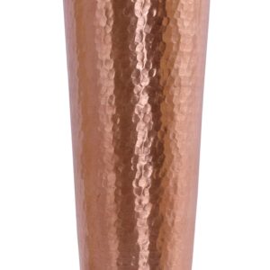 De Kulture Handmade Pure Solid Copper Large Glass Cup Tumbler Drinkware for Milk Water Medicinal Liquid Ice Coffee Ice Tea Cocktail Beer Sake Whiskey Vodka Rum Tequila, 3x 7 (DH) Inches, 600 ml