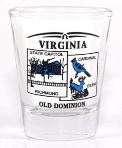 virginia state scenery blue new shot glass