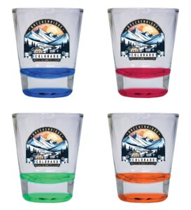 r and r imports breckenridge colorado souvenir 1.5 ounce shot glass round 4-pack color